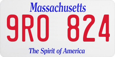 MA license plate 9RO824