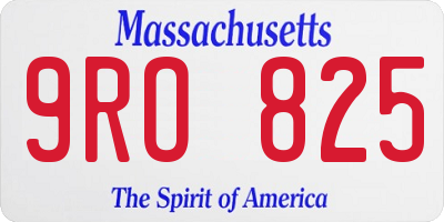 MA license plate 9RO825
