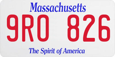 MA license plate 9RO826