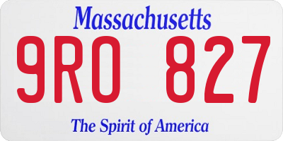 MA license plate 9RO827