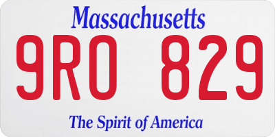MA license plate 9RO829