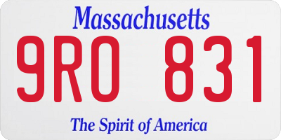 MA license plate 9RO831