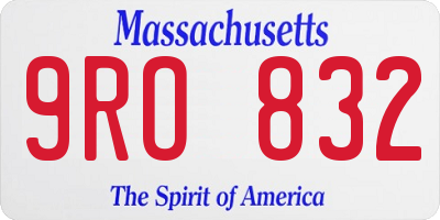 MA license plate 9RO832