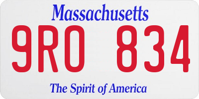 MA license plate 9RO834
