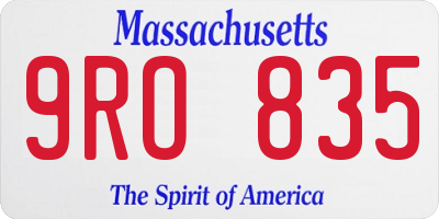 MA license plate 9RO835