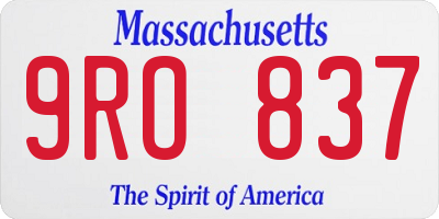 MA license plate 9RO837