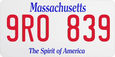 MA license plate 9RO839