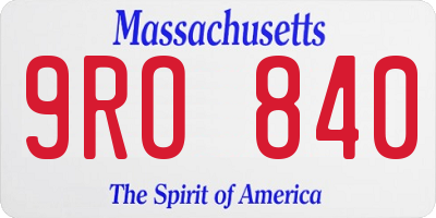 MA license plate 9RO840