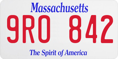 MA license plate 9RO842