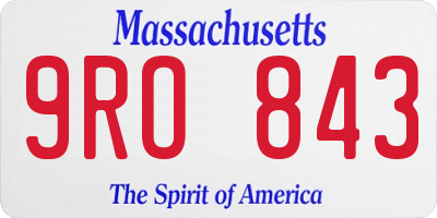 MA license plate 9RO843