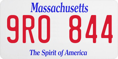 MA license plate 9RO844