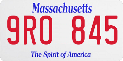 MA license plate 9RO845