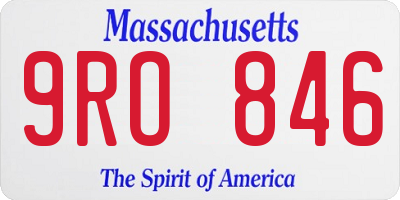 MA license plate 9RO846