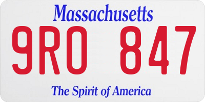 MA license plate 9RO847