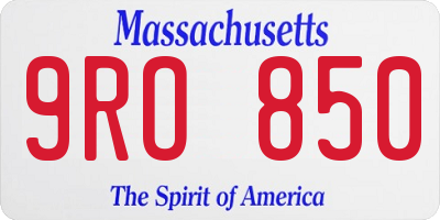 MA license plate 9RO850