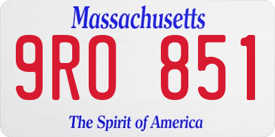 MA license plate 9RO851
