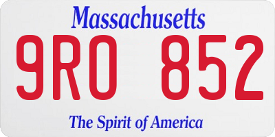 MA license plate 9RO852