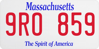 MA license plate 9RO859