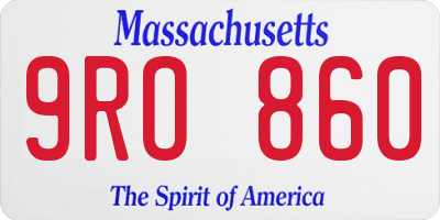MA license plate 9RO860