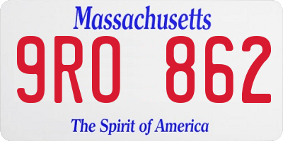 MA license plate 9RO862