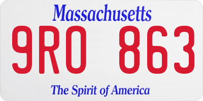 MA license plate 9RO863