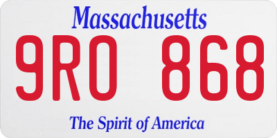 MA license plate 9RO868