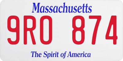 MA license plate 9RO874