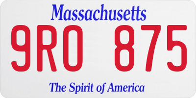 MA license plate 9RO875