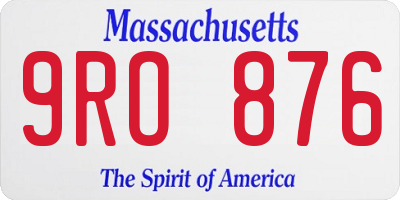 MA license plate 9RO876