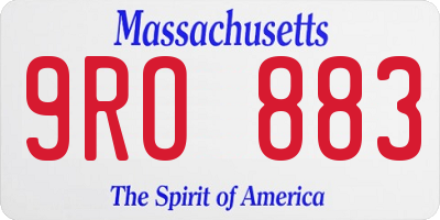 MA license plate 9RO883