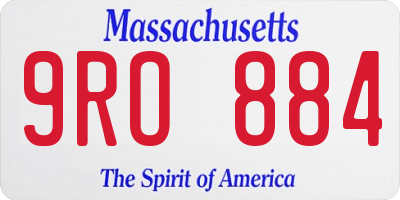 MA license plate 9RO884