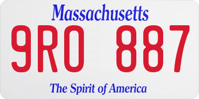 MA license plate 9RO887