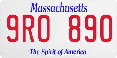 MA license plate 9RO890