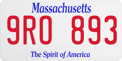 MA license plate 9RO893
