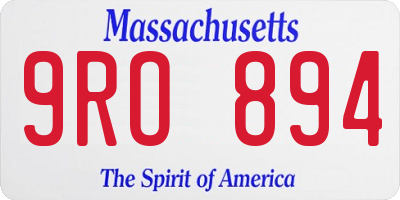 MA license plate 9RO894
