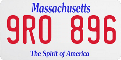 MA license plate 9RO896