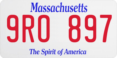 MA license plate 9RO897