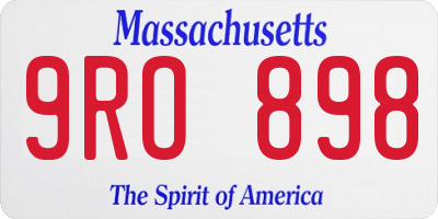 MA license plate 9RO898