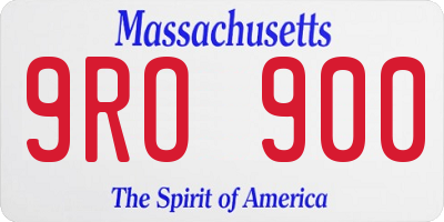 MA license plate 9RO900