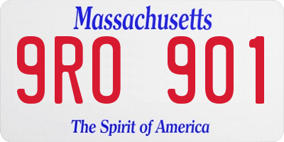 MA license plate 9RO901