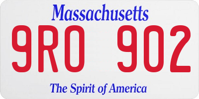 MA license plate 9RO902