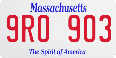 MA license plate 9RO903