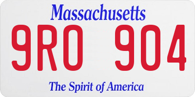 MA license plate 9RO904