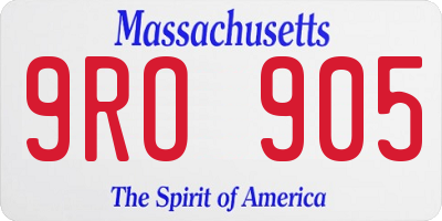 MA license plate 9RO905