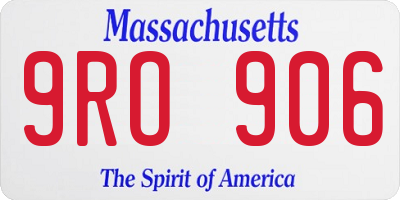 MA license plate 9RO906