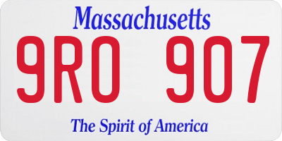 MA license plate 9RO907