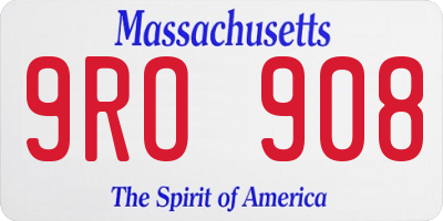 MA license plate 9RO908
