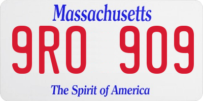 MA license plate 9RO909