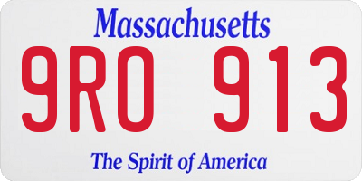 MA license plate 9RO913