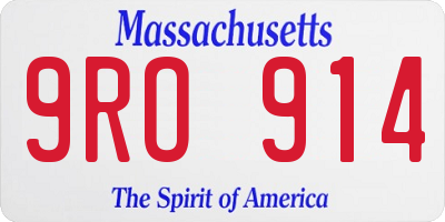 MA license plate 9RO914